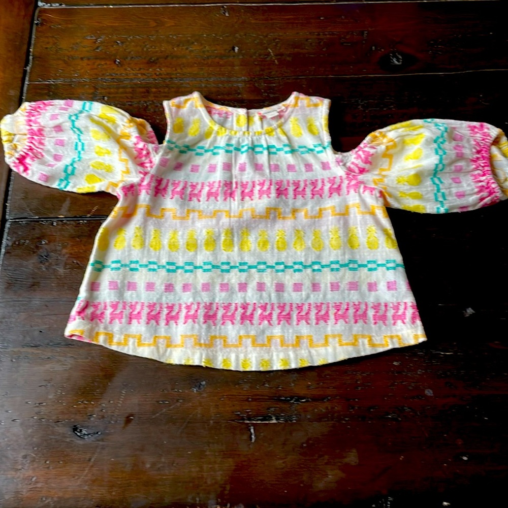 J crew multi color girls top